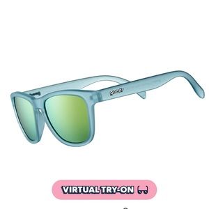 Goodr Sunglasses Blue with Yellow Reflective Lenses